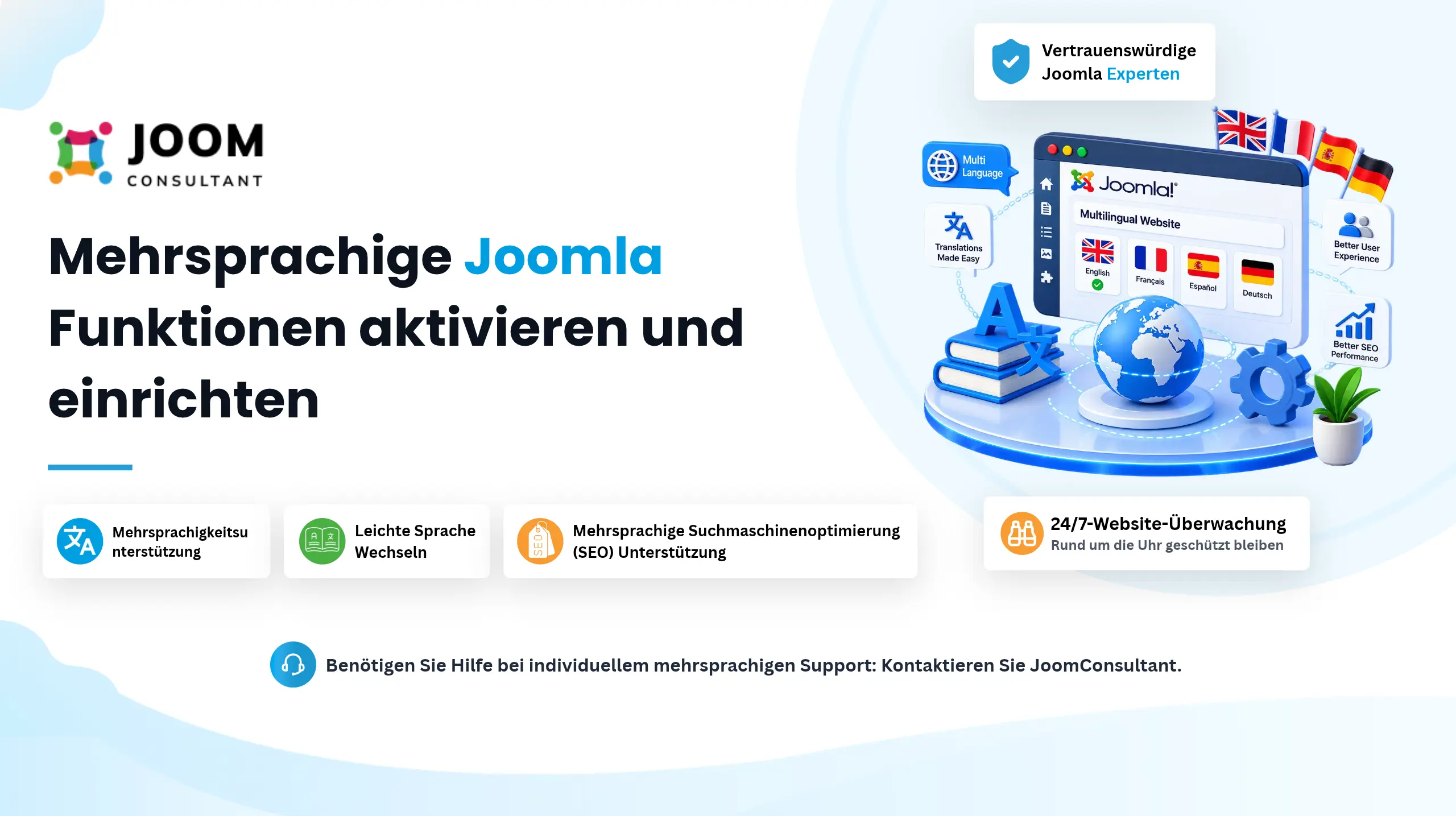 Mehrsprachige Joomla Funktionen aktivieren und einrichten