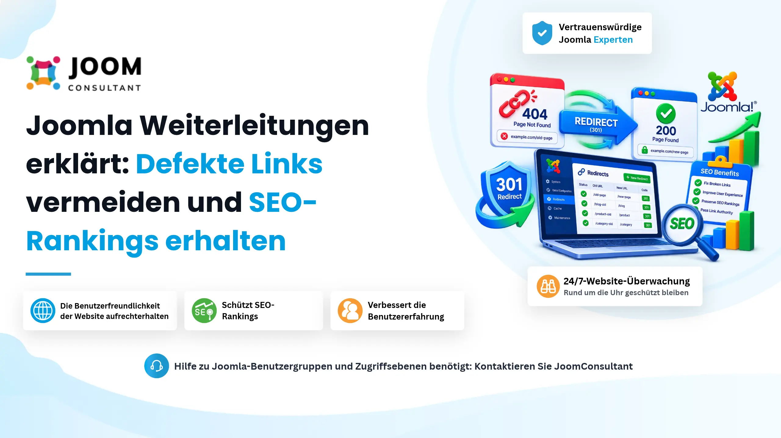 Joomla Weiterleitungen erklärt: Defekte Links vermeiden und SEO-Rankings erhalten