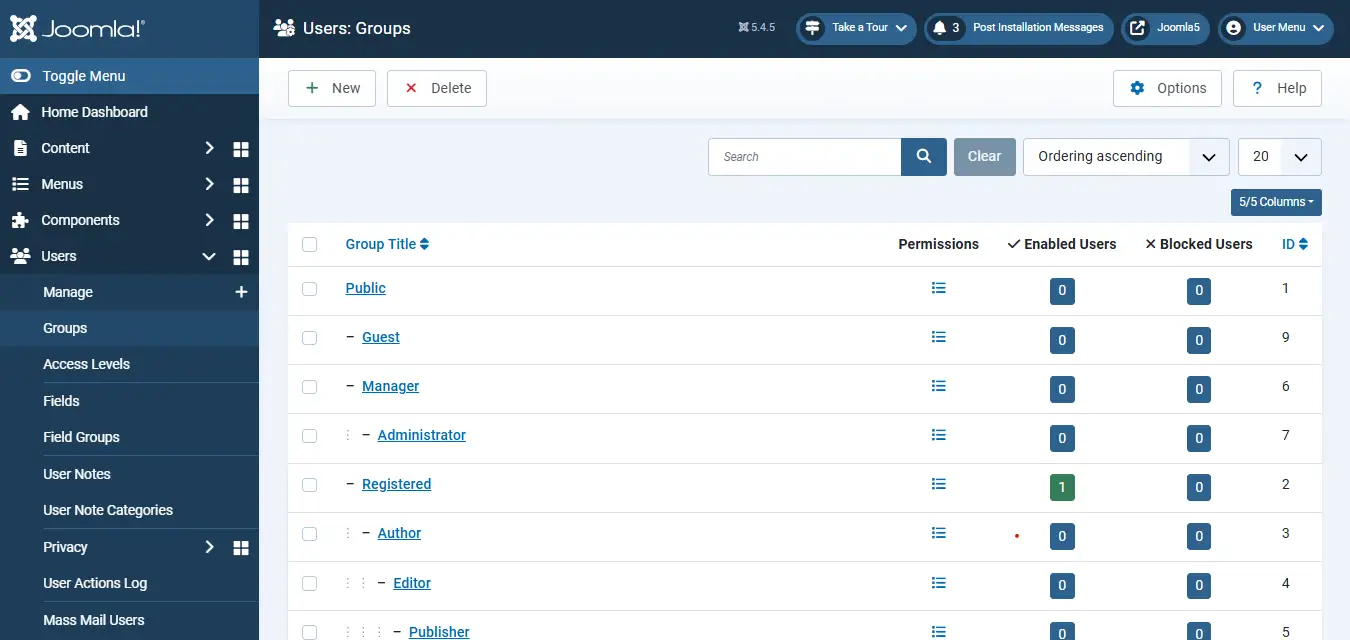 Admin User Group