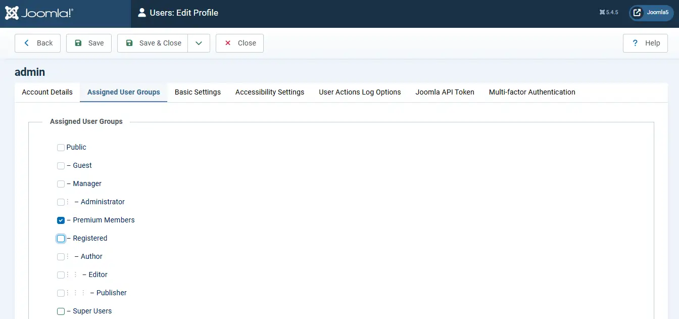 Assigned User Group