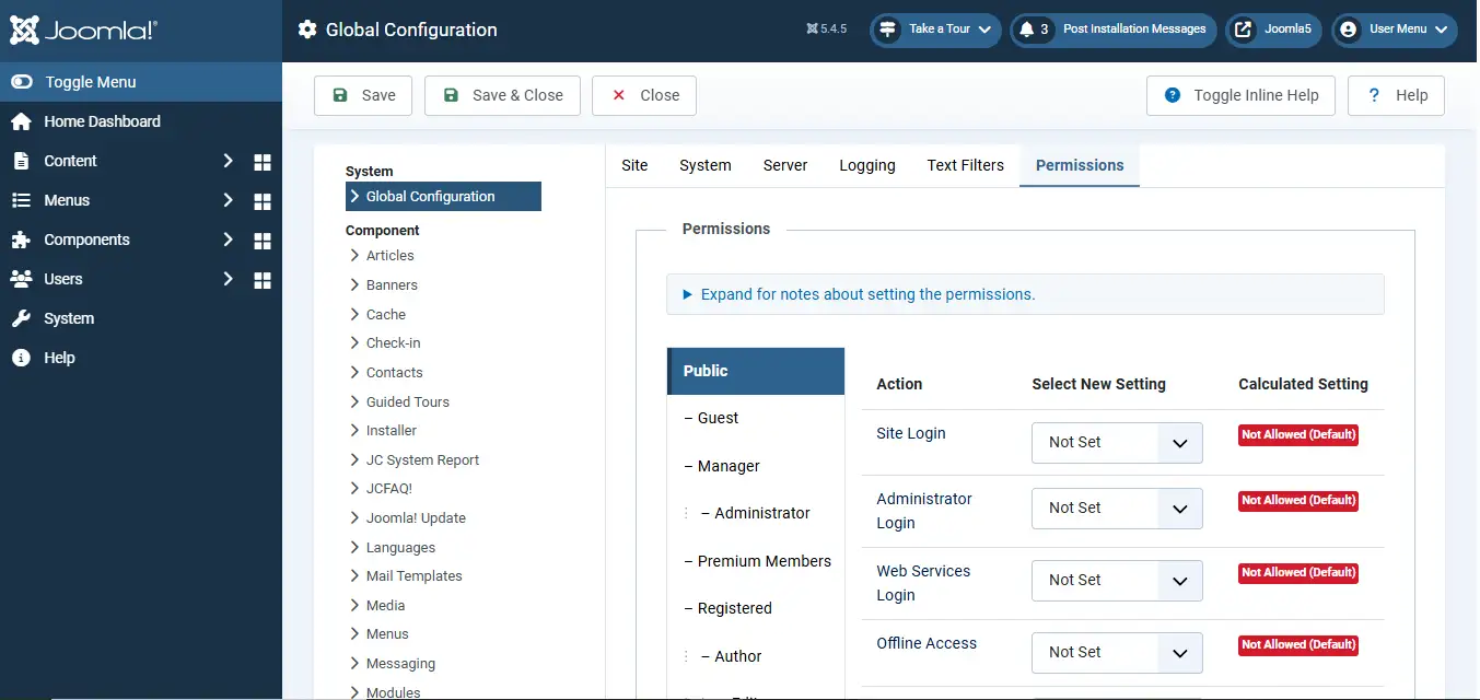 Config Permissions