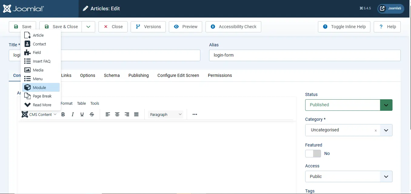 Embed Module Into Article