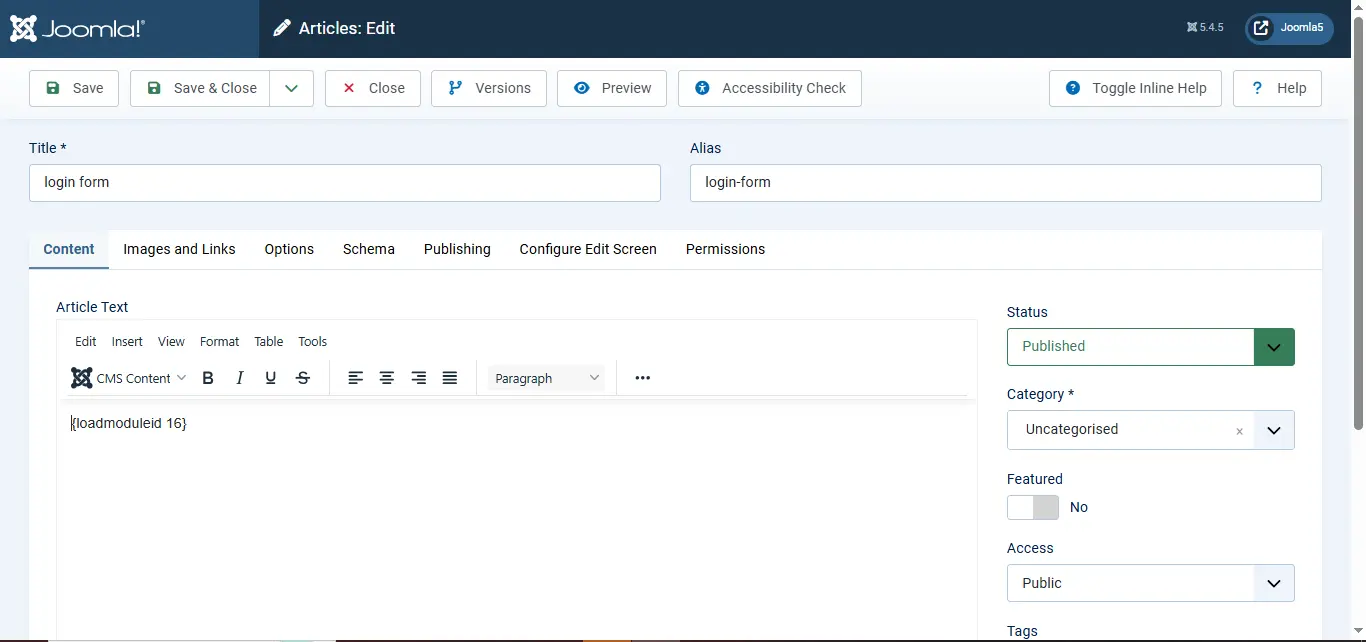 Embed Module Tag