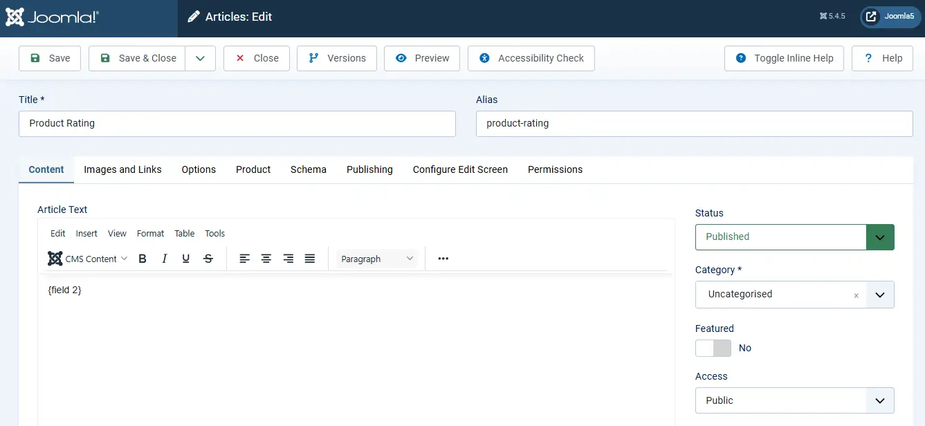 Display Joomla Custom Field
