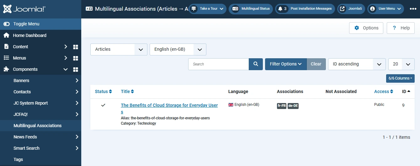 Associate Joomla Home Pages