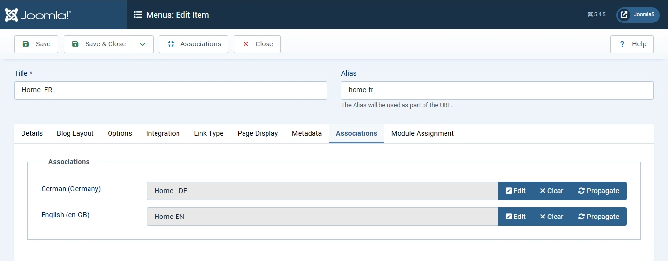 Associate Joomla Home Pages