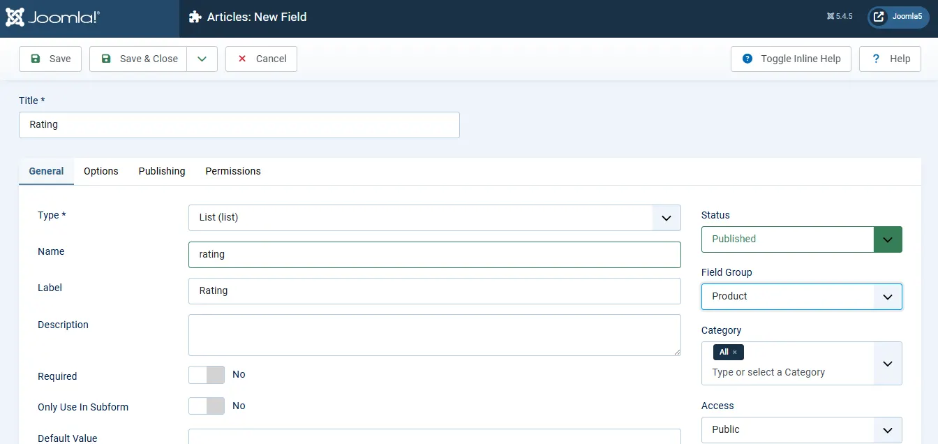 Joomla Custom Field