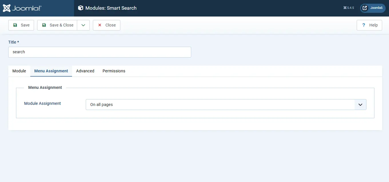 Smart Search Module Settings